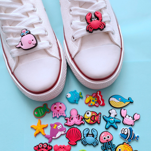 带鞋 饰配件 小鱼螃蟹运动鞋 上装 花鞋 扣鞋 鞋 白板鞋 球鞋 包邮 10个