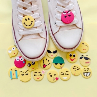 球鞋 白板鞋 鞋 10个 扣鞋 笑脸微笑哭脸生气表情运动鞋 带鞋 花 包邮