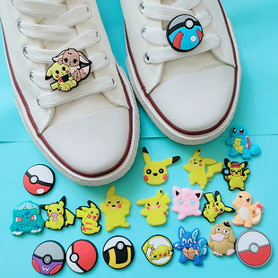 带鞋 饰配件 皮卡丘运动鞋 上装 花鞋 扣鞋 鞋 白板鞋 球鞋 包邮 10个