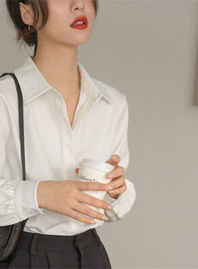 职业正装长袖雪纺白衬衫女设计感小众气质通勤秋季衬衣法式上衣OL