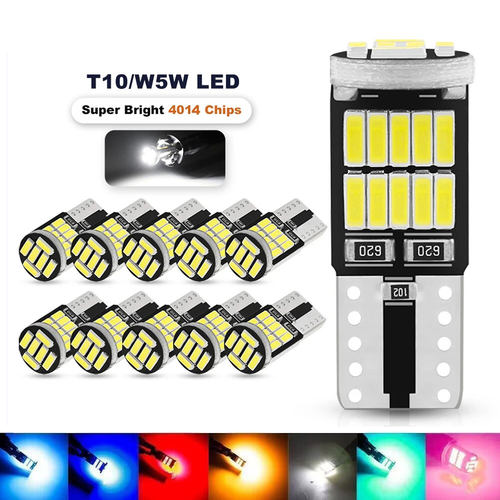 汽车LED示宽灯T10超亮26灯解码高亮车灯W5W阅读灯手套箱牌照灯12V
