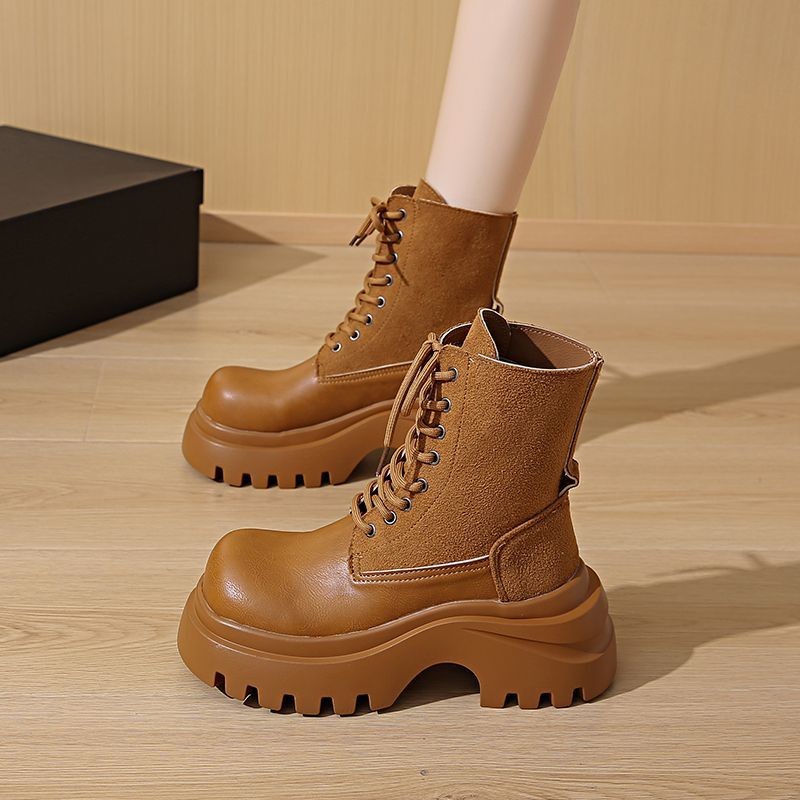 复古风增高厚软底时尚切尔西靴