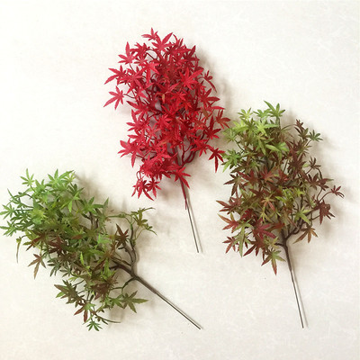 仿真盆栽红枫叶花卉摆放松树枝