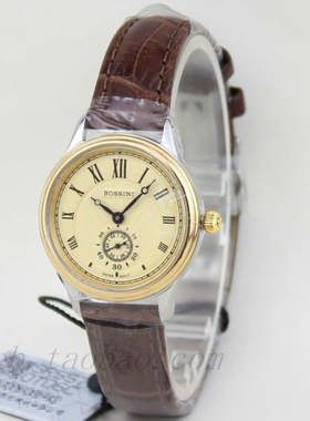 手表罗西尼5570女表正品防水SR5570T06C女式商务石英表蝴蝶扣真皮