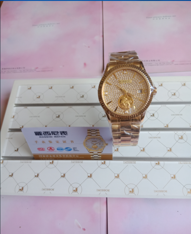 新品罗西尼 正品自动机械精钢防水18K金经典大气男表5823女款5824