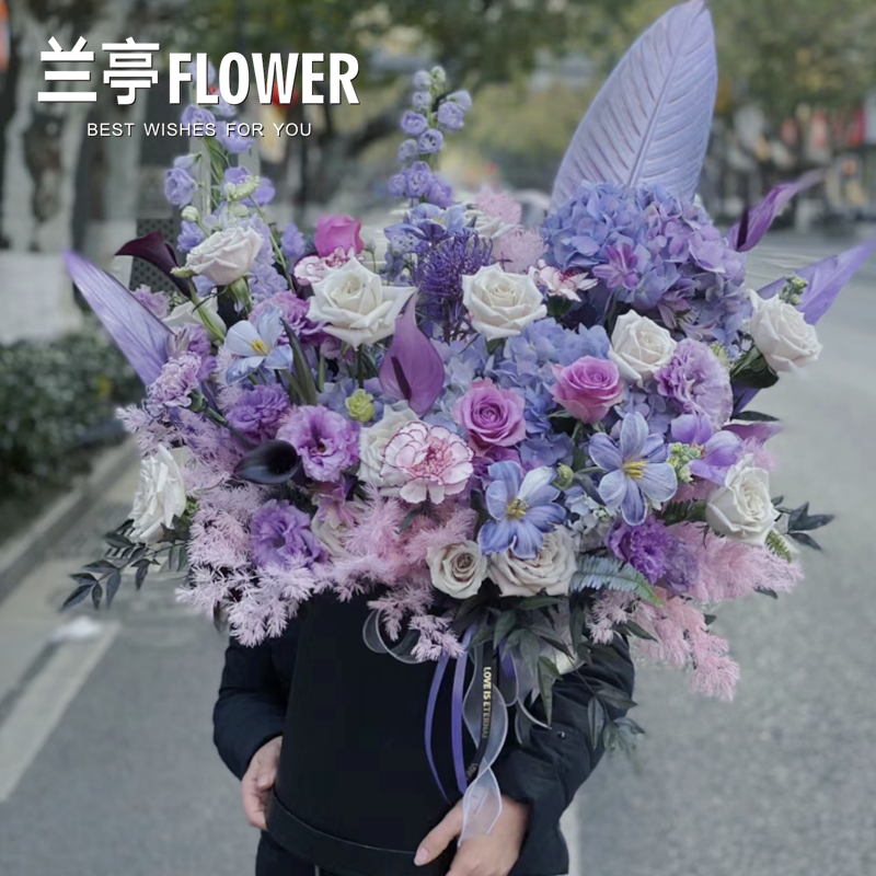 长沙花店粉玫瑰抱抱桶生日求婚送爱人女友长沙花店花同城速递送花