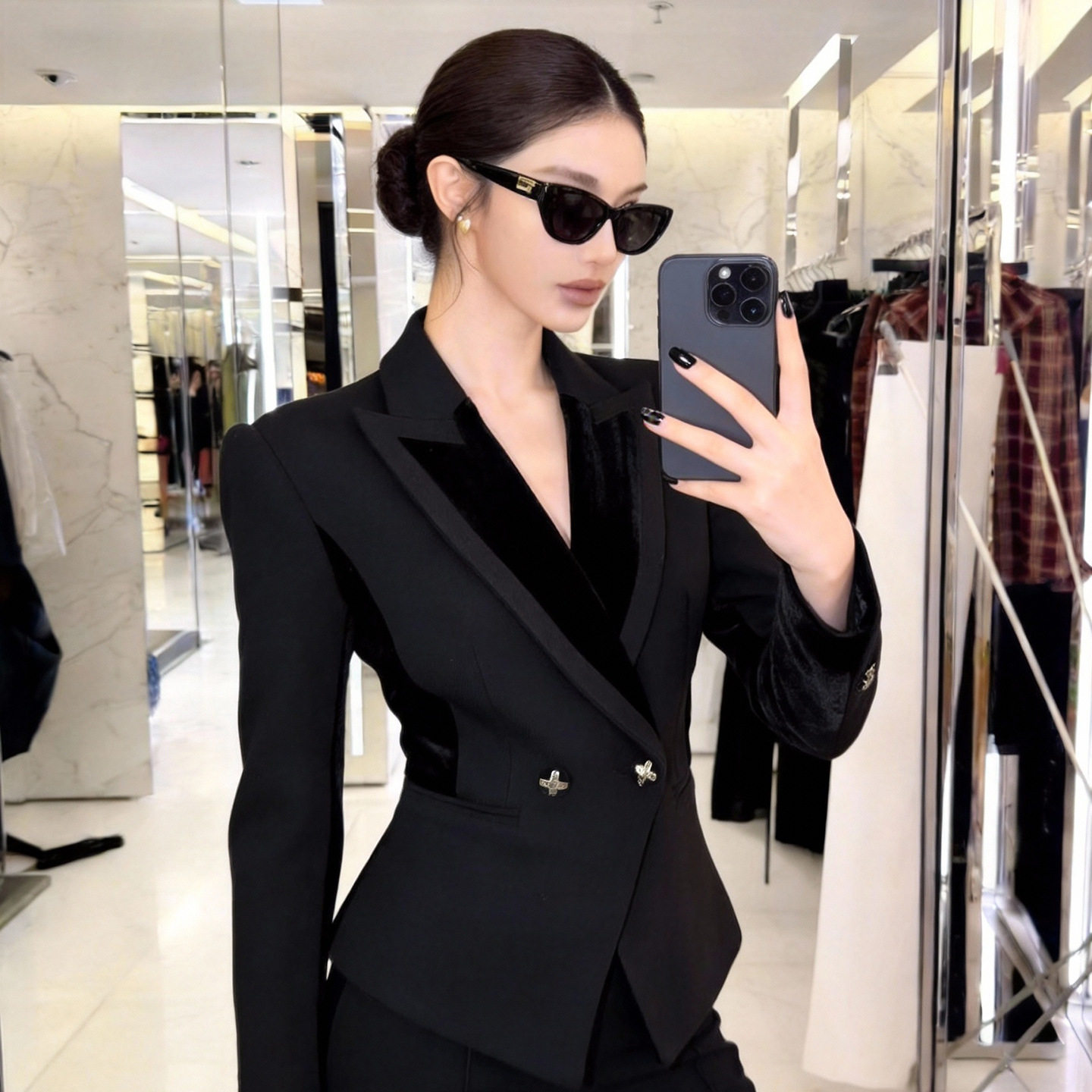 2026春季新款女士修身黑色小西装时尚女神气质通勤百搭西服外套潮