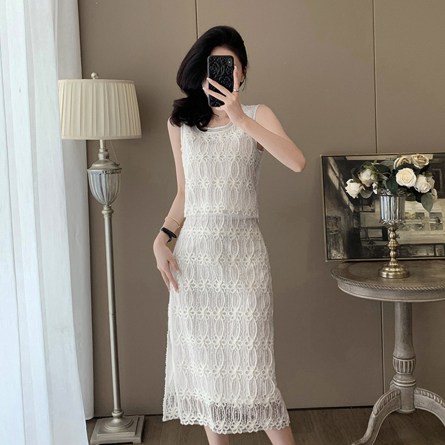 赫本风小香风少女礼服套装