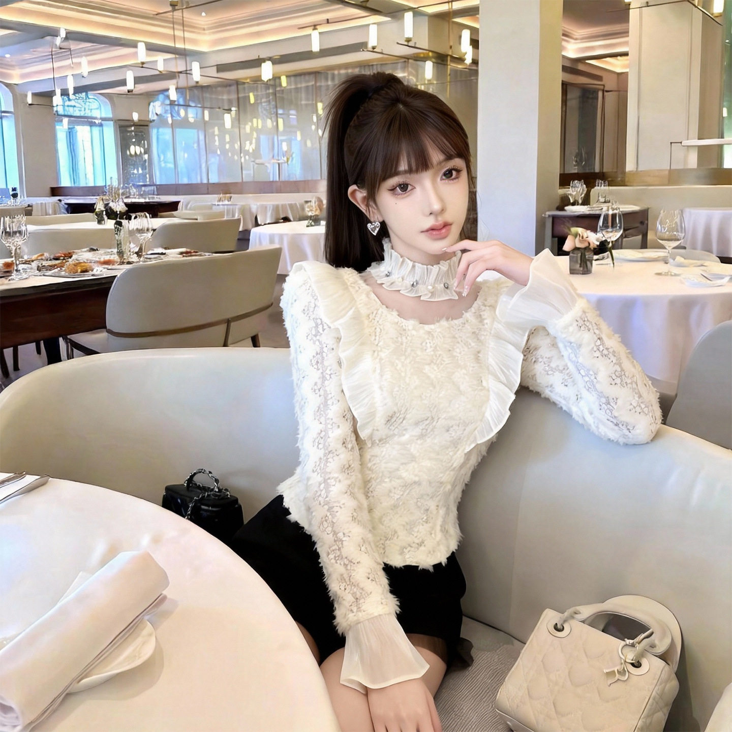 修身显瘦女装千金风设计感上衣