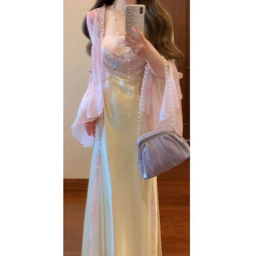 连衣裙防晒薄纱开衫套装美裙夏装