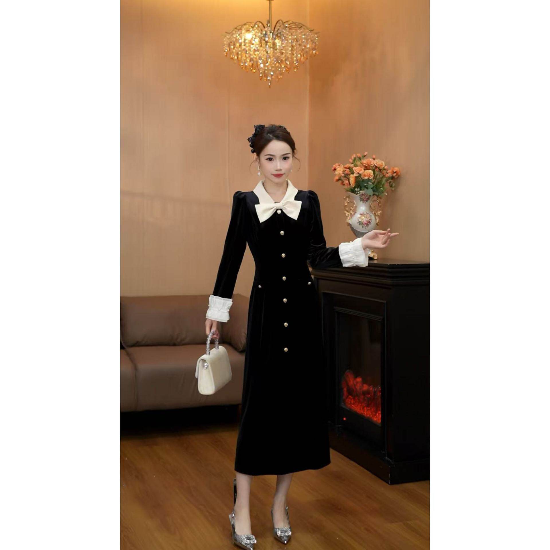 2026秋冬新款甜美法式赫本风连衣裙高人气女装裙子百搭显瘦潮流款