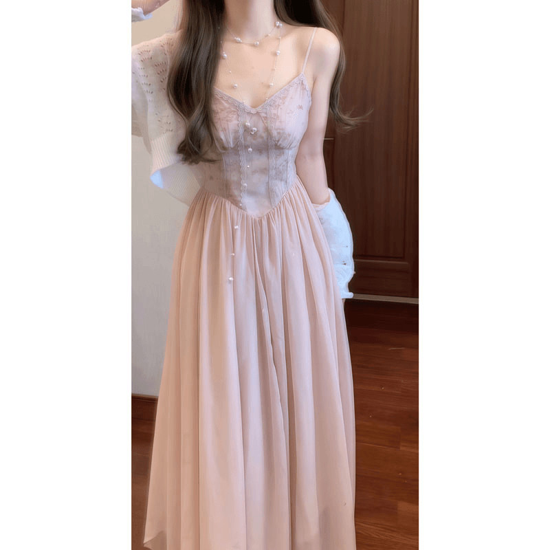 2026新款法式针织开衫连衣裙两件套气质小清新时尚百搭超美巨好看