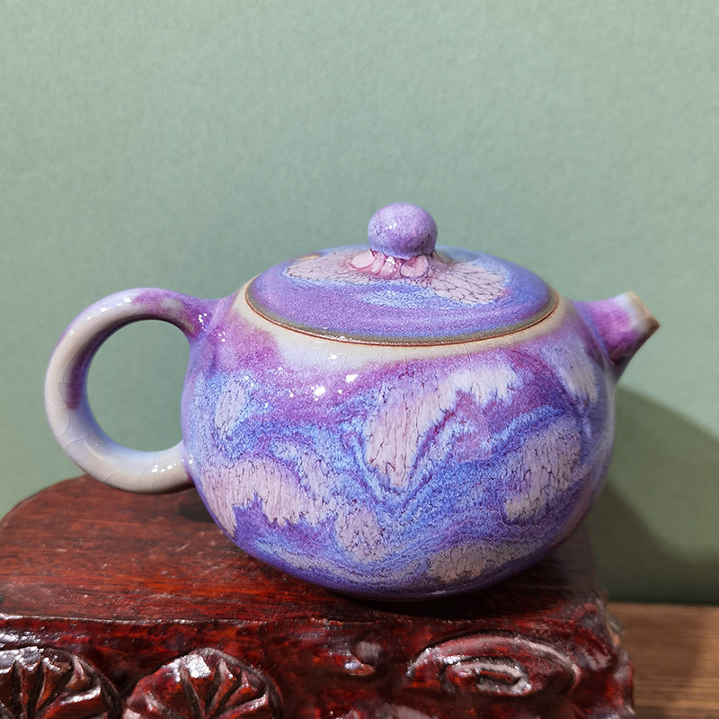 禹州钧瓷窑变茶壶高档泡茶器紫色西施壶单壶陶瓷养生功夫茶具特价