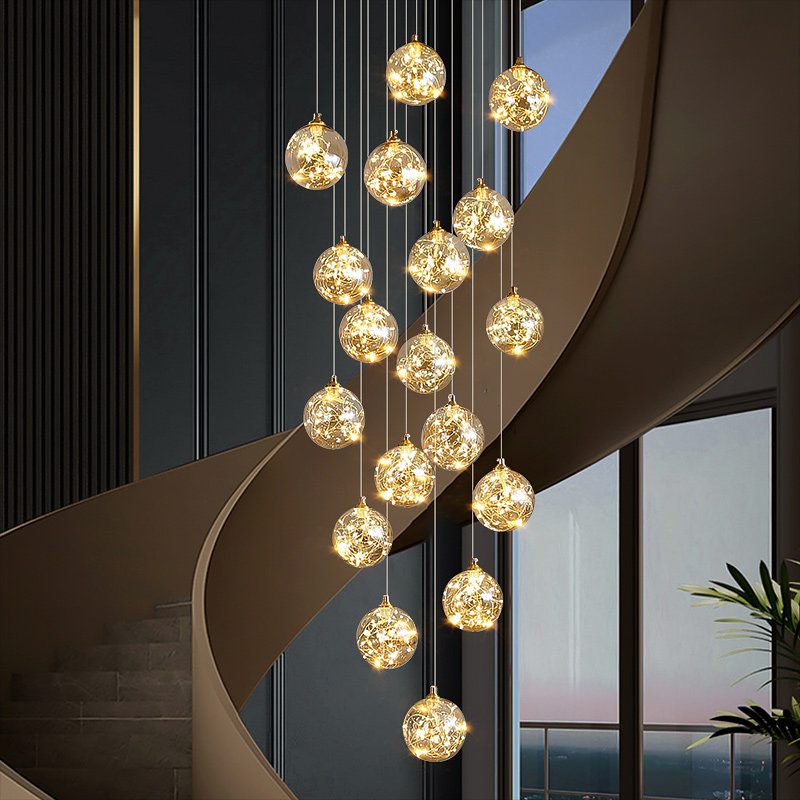 满天星楼梯灯长吊灯旋转复式楼现代简约轻奢别墅loft公寓客厅吊灯,家装灯饰光源,LOFT/复式住宅/楼梯吊灯,淘宝优惠券,粉丝福利购,淘宝优惠卷