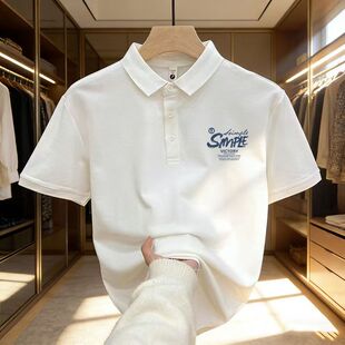 美式国潮短袖polo衫男款夏季潮牌宽松痞帅高级感翻领半袖体恤上衣