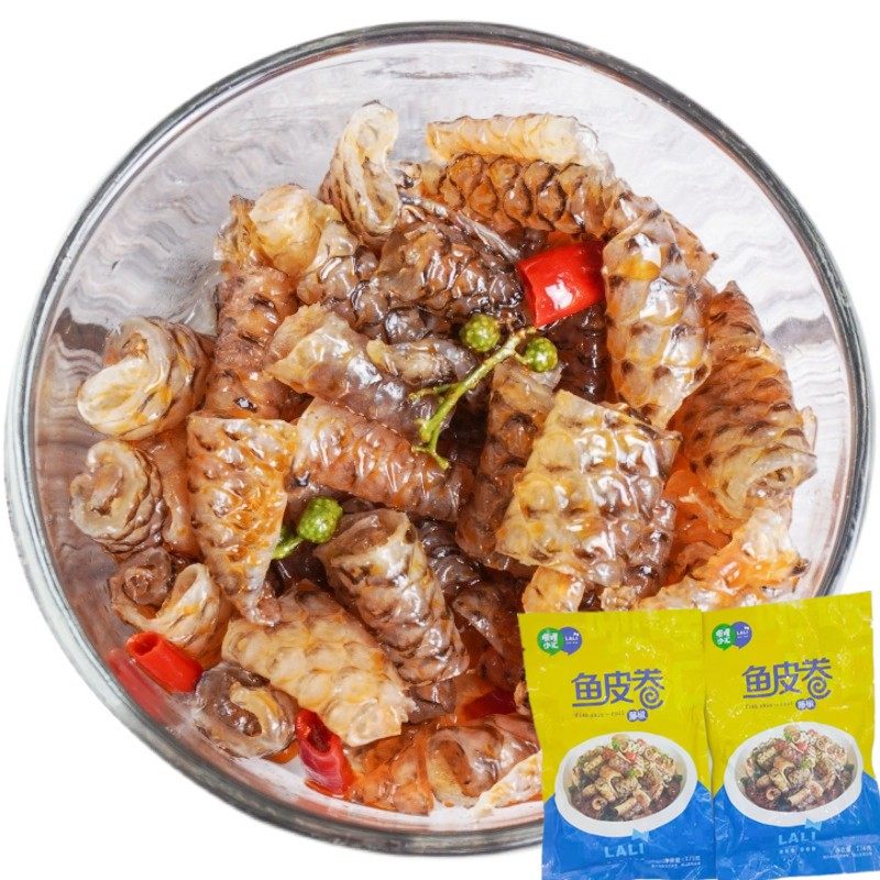啦哩小汇藤椒鱼皮卷175g凉拌麻辣开袋即食食品延边朝鲜族风味包邮