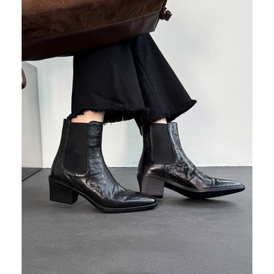 Fermina法式复古方头短靴