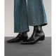 Fermina 尖头拼接弹力短靴女平底内增高瘦瘦靴简约通勤女靴秋新款