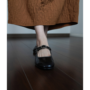 JK大码 Fermina 学生鞋 女玛丽珍平底坡跟内增高女鞋 春 圆头浅口单鞋