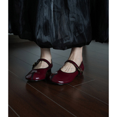 Fermina大圆头分趾鞋 简约可爱大头鞋 浅口单鞋 女平底低跟玛丽珍鞋