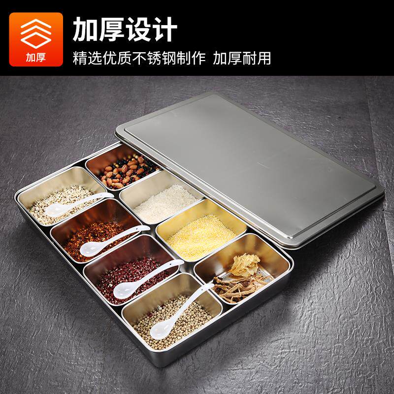 Sleek Japanese Stainless Steel Seasoning Box with Lid - Product image 3