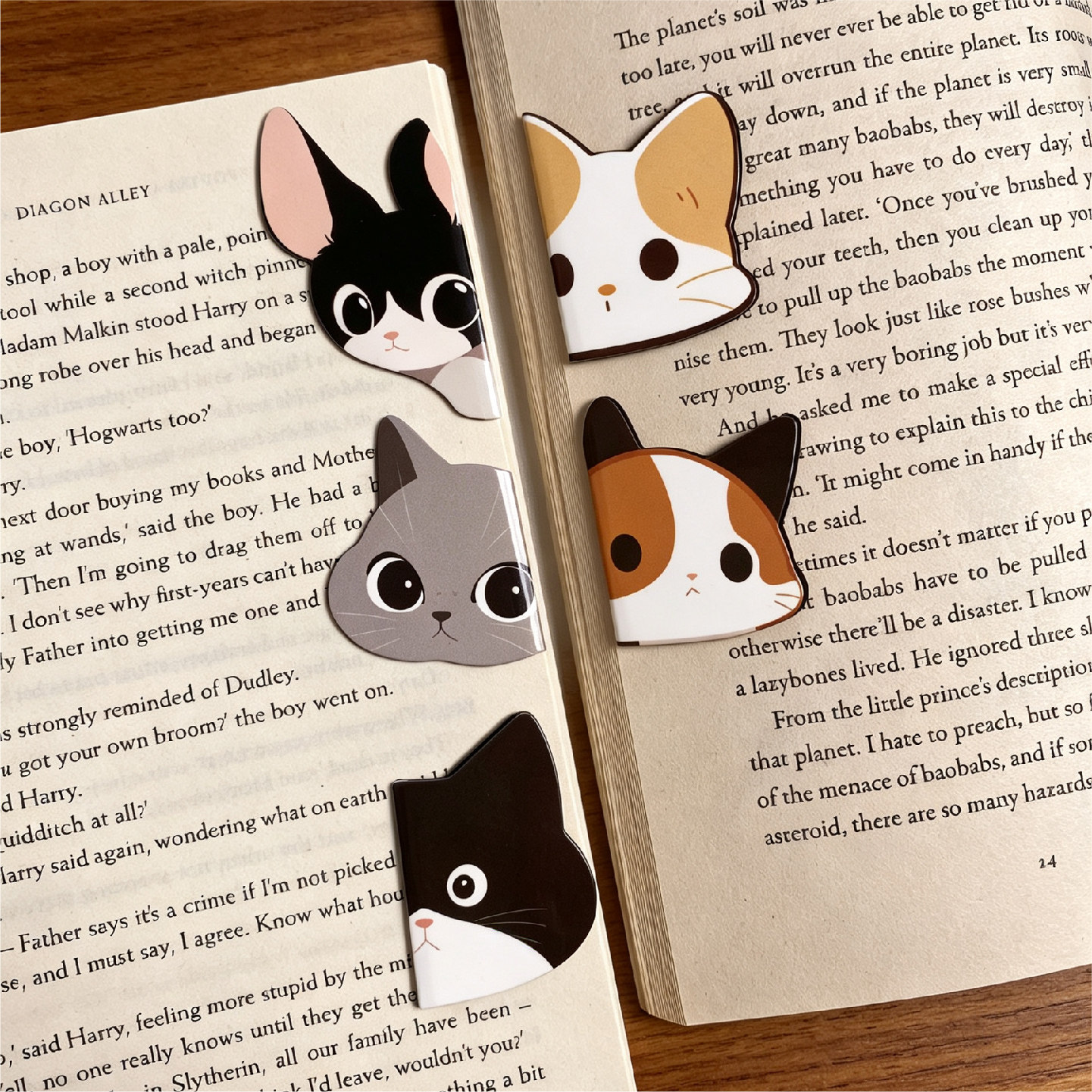 迷恋猫卡通磁吸磁铁猫咪书签可爱磁性文艺书夹创意小学生礼物文创图片