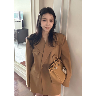 连衣裙两件套 饰西装 Scout 「波士顿日记」深秋羊毛驼色高JI手工装