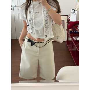 女夏季 Scout 宽松休闲裤 雾面高JI质感蛋白皮五分皮短裤 搭配王者