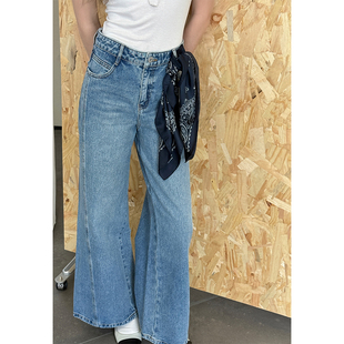 子 女宽松休闲裤 Scout 「斜裁吉普赛」嬉皮感中腰掉档垮垮牛仔裤