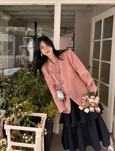 拜年服 国风 盘扣苏力羊毛手工双面呢大衣女 洋气新中式 Scout