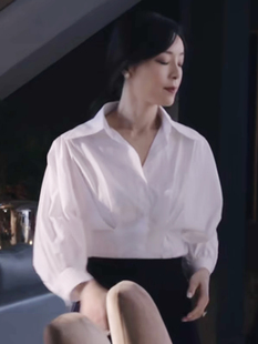 衬衫 她 城张静初艾英同款 白色灯笼袖 设计感收腰百搭上衣 女时尚