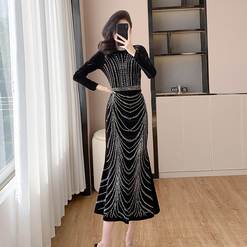 新品冬季新款气质重工名媛礼服套装两件套6935