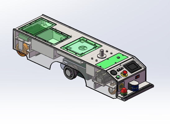 AGV磁导航无轨导引小车三维图原创设计