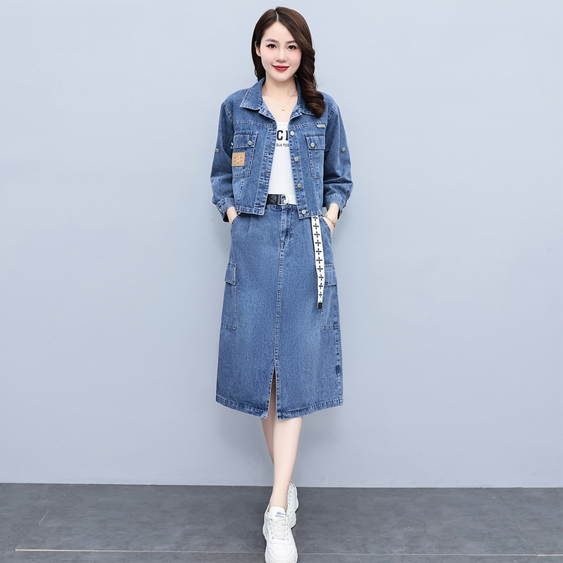 欧洲站牛仔套装裙女秋装