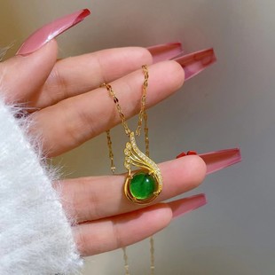 新款变温项链感温变色项链女时尚百搭凤尾锁骨链百变项链气质饰品