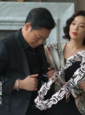 新款狂飙高启强同款帝王古巴手链男霸气嘻哈街头钛钢情侣女不掉色