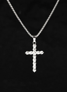 十字架项链马思唯同款嘻哈项链