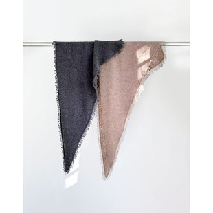 羊绒圈圈纱三角巾女轻奢老钱风流苏围巾百搭披肩秋冬保暖围脖装饰