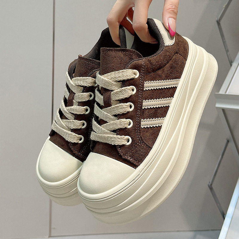 百搭丑萌圆头厚底流行松糕帆布鞋女2025春季新款大头休闲板鞋潮流,女鞋,时尚休闲鞋,淘宝优惠券,粉丝福利购,淘宝优惠卷