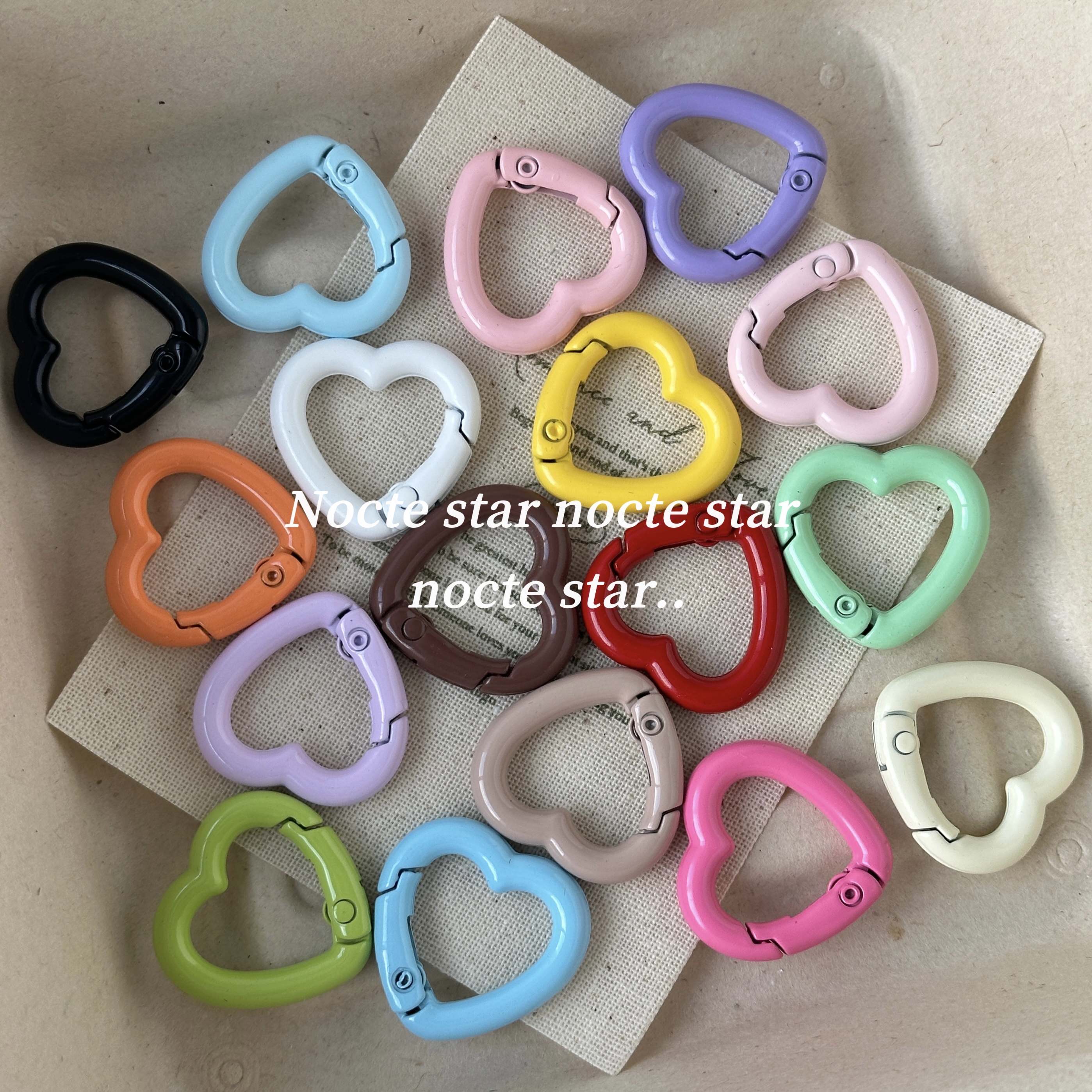 千汇/彩色烤漆亮面爱心弹簧扣 diy手工串珠手机链配饰材料配件