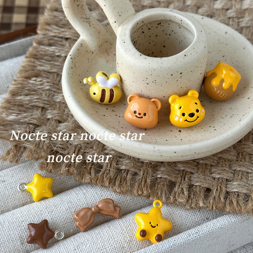 合金滴油小熊星星蝴蝶结珠子 diy手工饰品手链项链手机链配件散珠