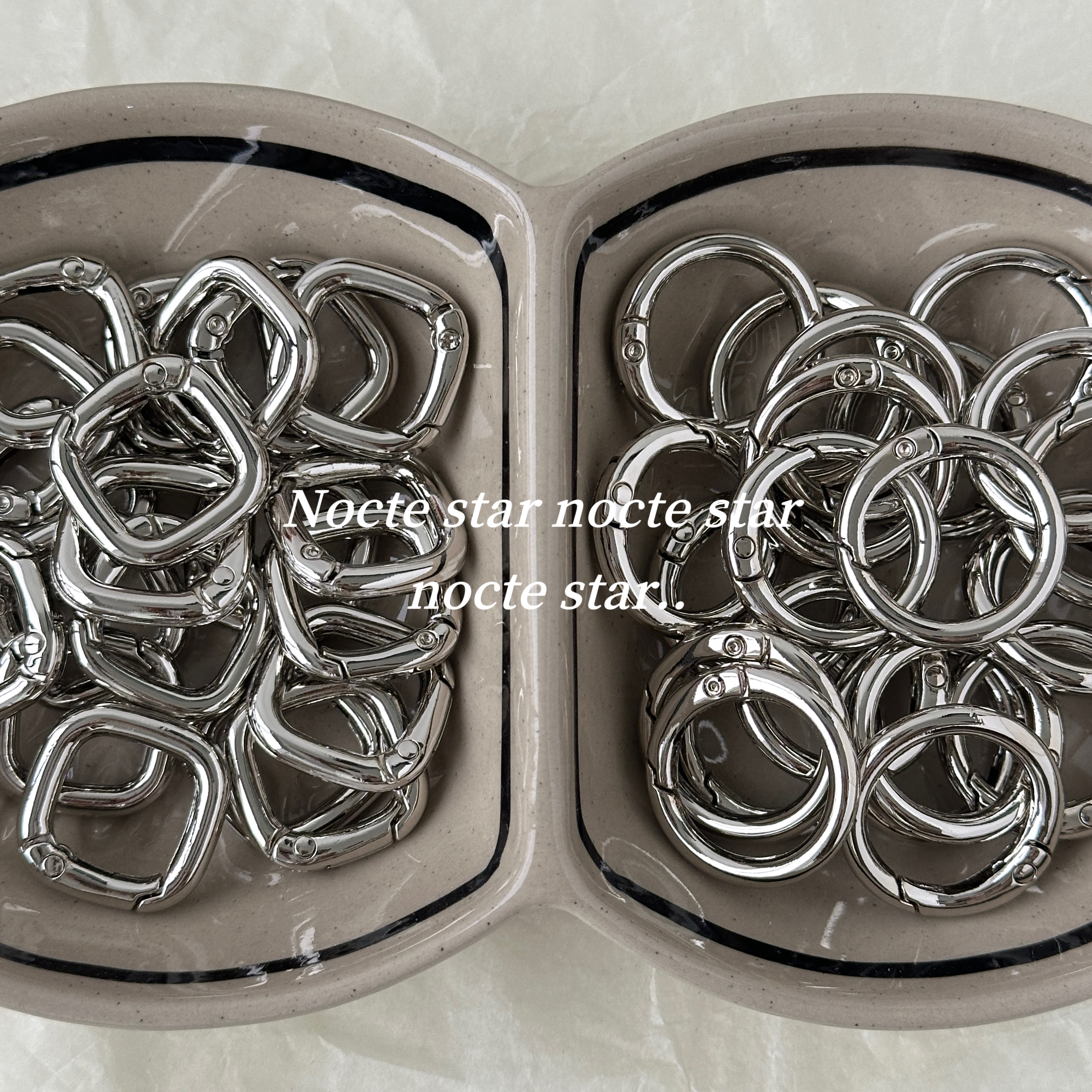 千汇/银色金属方形圆形弹簧扣 diy手工串珠手机链配饰材料配件