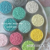 2mm马卡龙色珠光奶油米珠 diy串珠饰品配件手链隔珠服饰散珠辅料