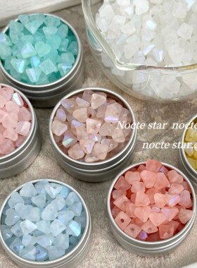 4-6mm幻彩磨砂桃心三角珠 diy串珠饰品配件手串散珠手链隔珠配饰