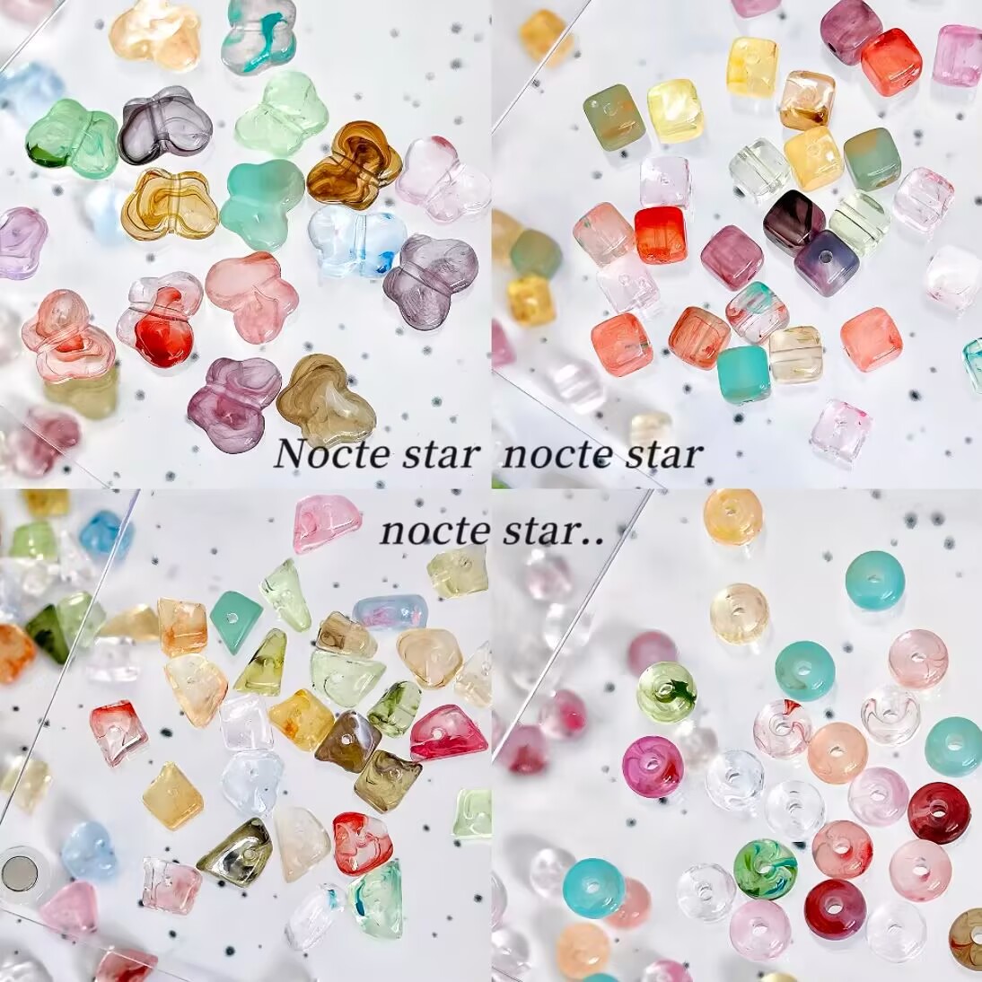 亚克力晕染不规则隔片蝴蝶方块车轮异型隔珠 diy手链项链饰品配件