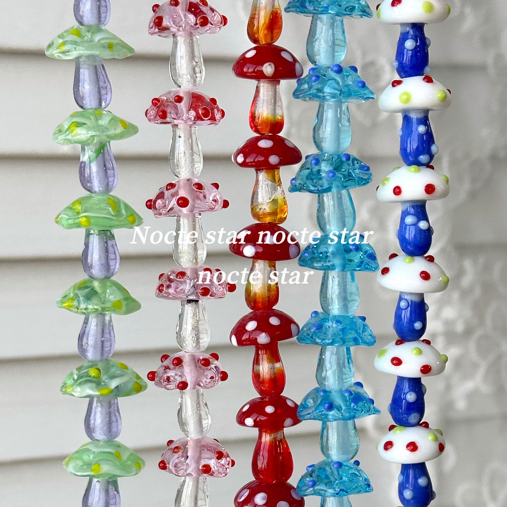国产琉璃蘑菇直孔珠 diy手工串珠手链项链手机链配件挂件饰品散珠图片