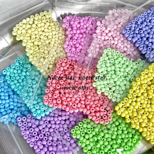 4mm国产超优油画实色玻璃米珠 diy手工串珠饰品配件手链珠子散珠
