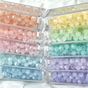 4mm镀光仿玉料尖晶珠子 手工diy手链项链散珠配件串珠材料