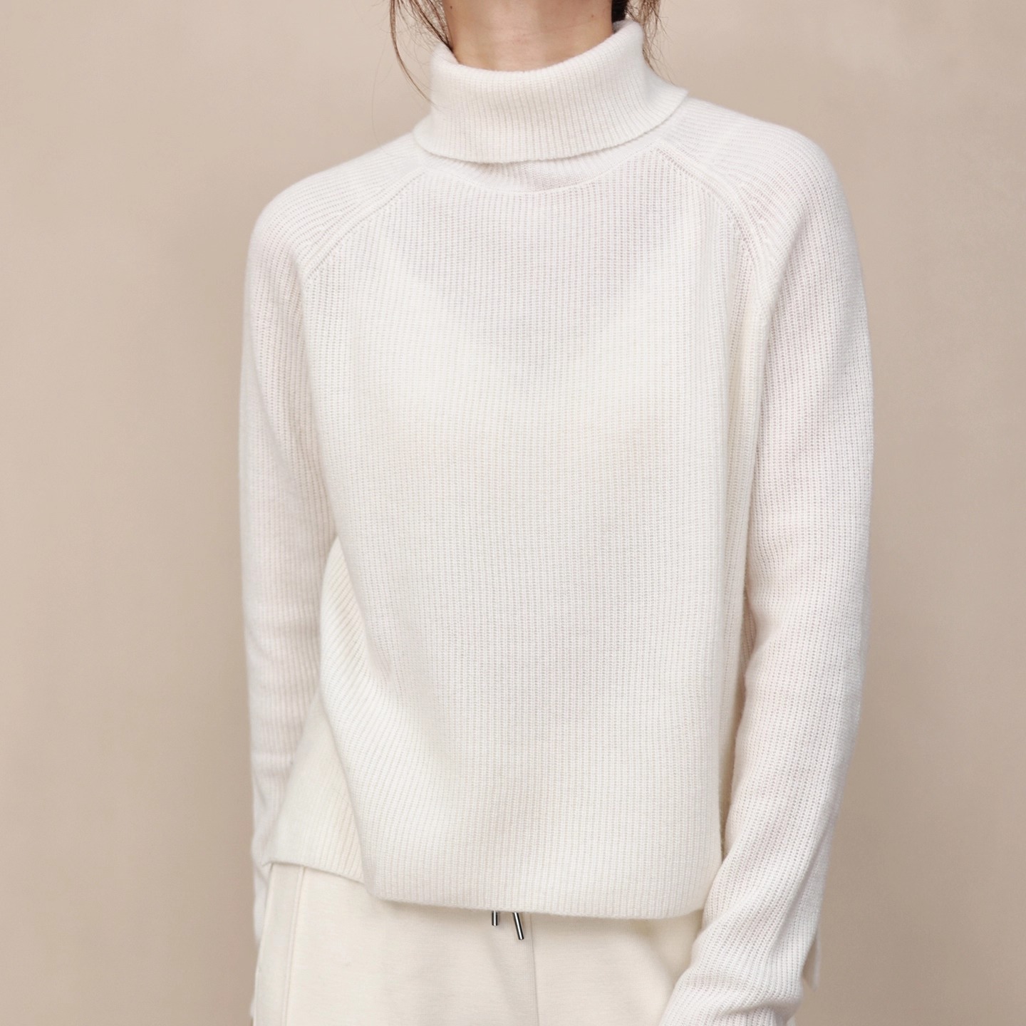 新款秋冬简100纯山羊绒衫女高领插肩袖针织衫宽松百搭打底衫