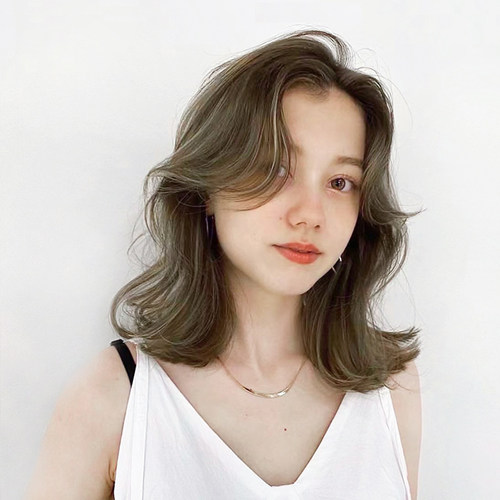 青灰棕染町薄荷米棕免漂直接染